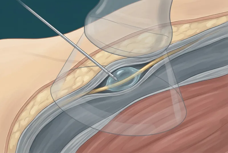 Ultrasound-guided nerve hydrodissection decompressing a compressed peripheral nerve