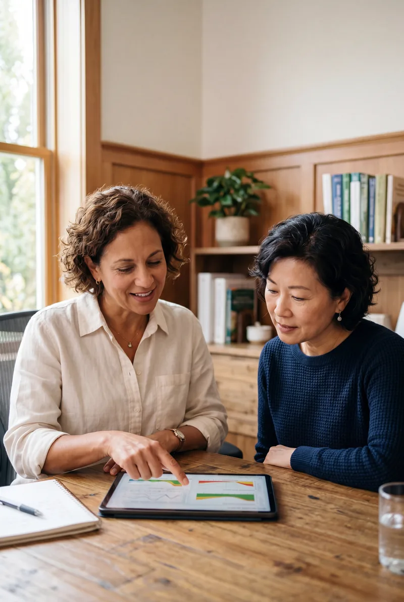 Patient at Regenerative Performance reviewing labs and a peptide protocol with a naturopathic physician in Gilbert, AZ